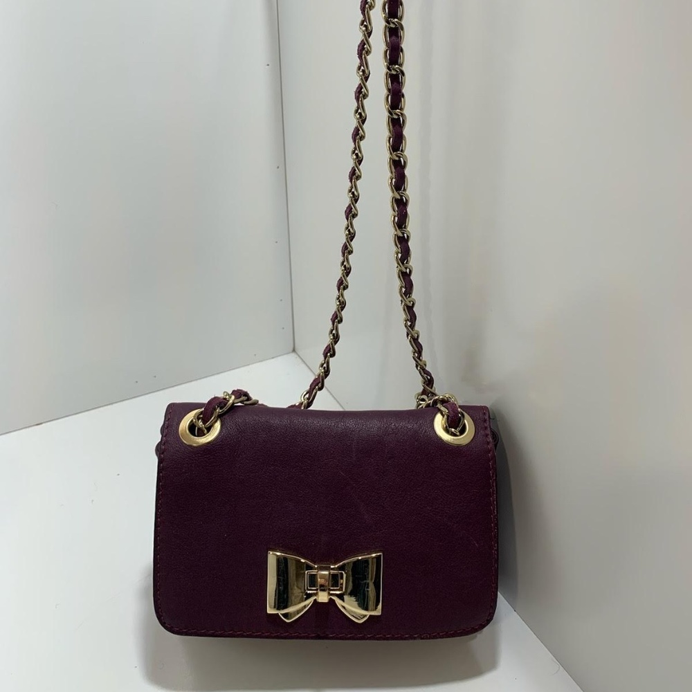 Pia Sassi Gold Bow Leather Crossbody Bag, GUC